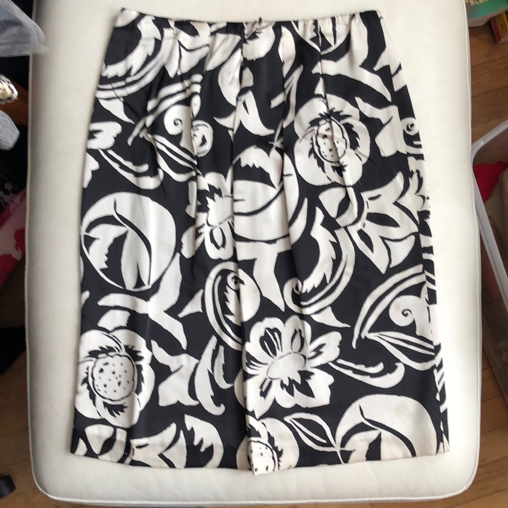Talbots black/khaki silk skirt